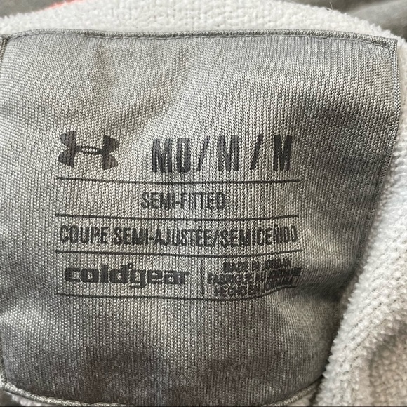 Under Armour Cold Gear Grey Logo Hoodie Size Medium - Picture 3 of 3